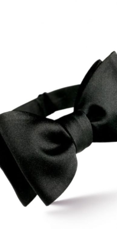 BLACK SATIN BOW TIE (Self Tie)