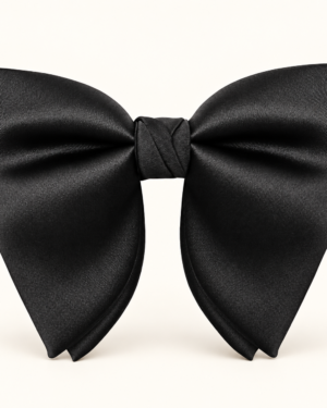 BLACK OVERSIZED BUTTERFLY BOW TIE (Pre Tied)