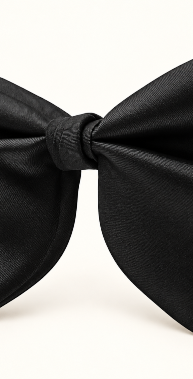 BLACK OVERSIZED BUTTERFLY BOW TIE (Pre Tied)